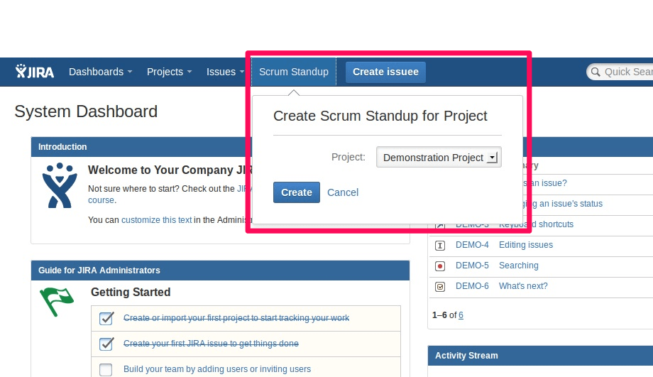 scrum standup for jira 