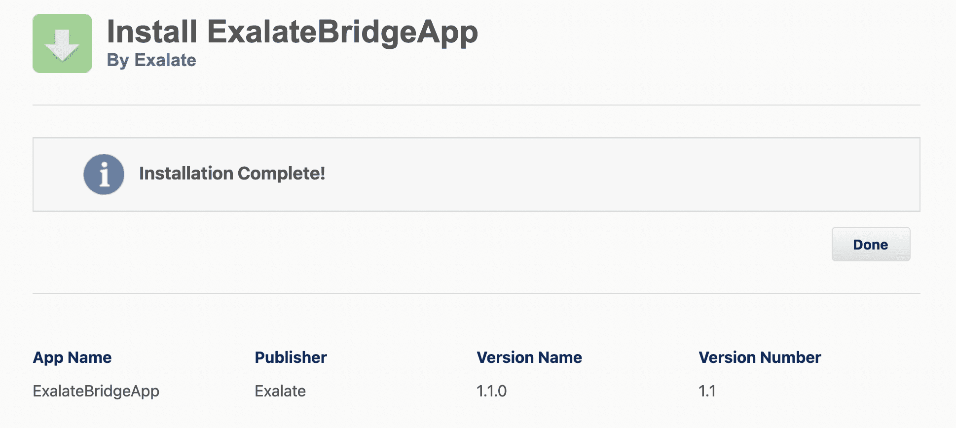 Successful installation of Exalate on Salesforce