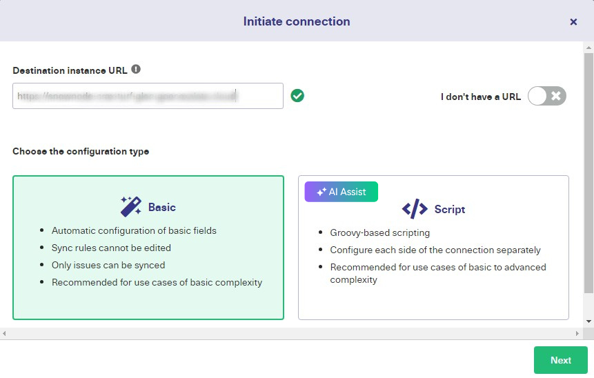 Exalate integration configuration modes 