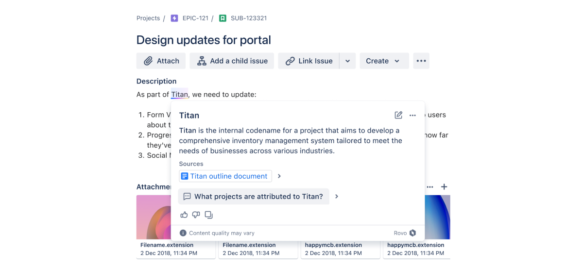 Atlassian Rovo Design updates 